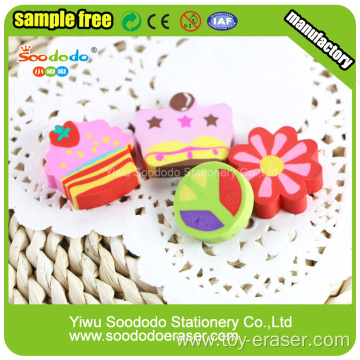 Cake extruded flat eraser ,customed mini extruded eraser